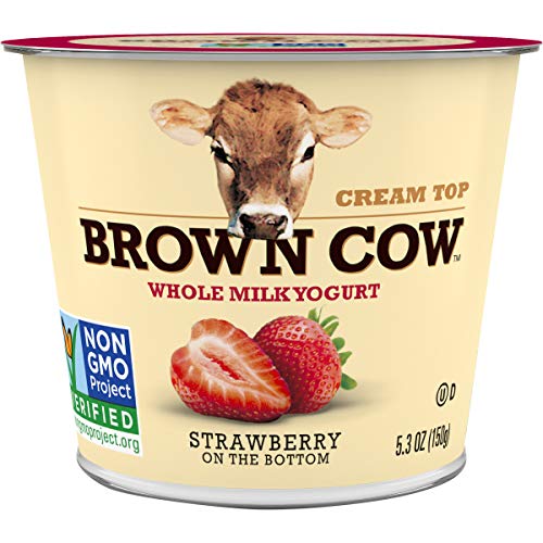 Brown Cow Cream Top Strawberry on the Bottom Whole Milk Yogurt 53 oz Cup Creamy Delicious Yogurt 0 belly baby and beyond