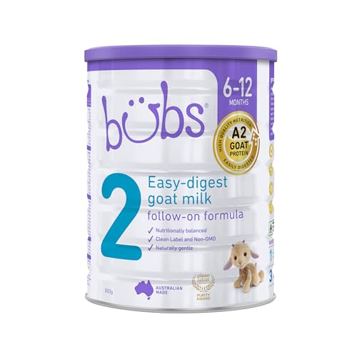 Bubs Goat Milk Follow On Formula Stage 2 Babies 6 12 months Made with Fresh Goat Milk 282 oz 0 belly baby and beyond