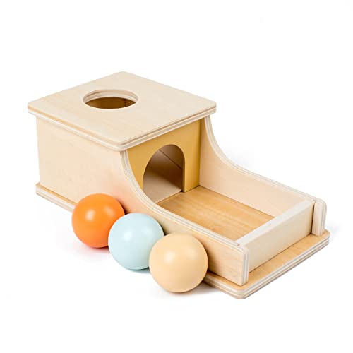 Busy edition Montessori Toys for Babies 6 12 Months Object Permanence Box Wooden Ball Drop Toy Play for 6 Month 1 2 3 Year Old Toddlers Infant Early Age Toy 0 belly baby and beyond
