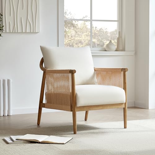 CHITA Living Room Cream Chair Braid Modern Accent Armchair 0 belly baby and beyond