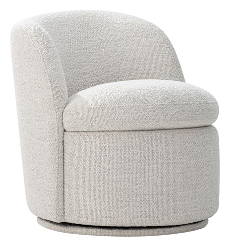 CHITA Swivel Barrel Chair FSC Certified Comfy Upholstered Boucle Accent Chair for Living Room Cream 0 belly baby and beyond