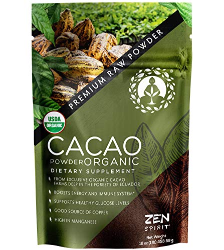 Cacao Powder Organic 1 Pound Unsweetened Premium Grade Superfood Raw USDA Vegan Certified Perfect for Keto Breakfast Hot Chocolate Baking Ice Cream Cacao Powder 1 LB 0 belly baby and beyond