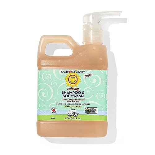 California Baby Calming Lavender Shampoo and Body Wash 100 Plant Based USDA Certified Allergy Friendly Baby Soap and Toddler Shampoo for Dry Sensitive Skin 517 mL 175 fl oz 0 belly baby and beyond