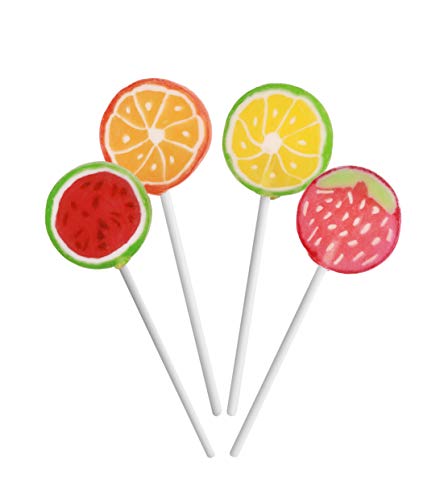 Candy Shop Handmade Assorted Fruit Flavored Lollipops Fruity Strawberry Orange Lemon Grape and Green Apple Suckers 11 OZ 0 belly baby and beyond