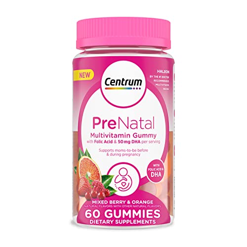 Centrum Prenatal Multivitamin Gummies with DHA and Folic Acid Mixed Berry and Orange Flavors 60 Count 30 Day Supply 0 belly baby and beyond