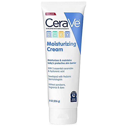 CeraVe Baby Cream Gentle Moisturizing Cream with Ceramides Fragrance Paraben Dye Phthalates Free Rich Non Greasy Feel Gentle Baby Skin Care 8 Ounce 0 belly baby and beyond