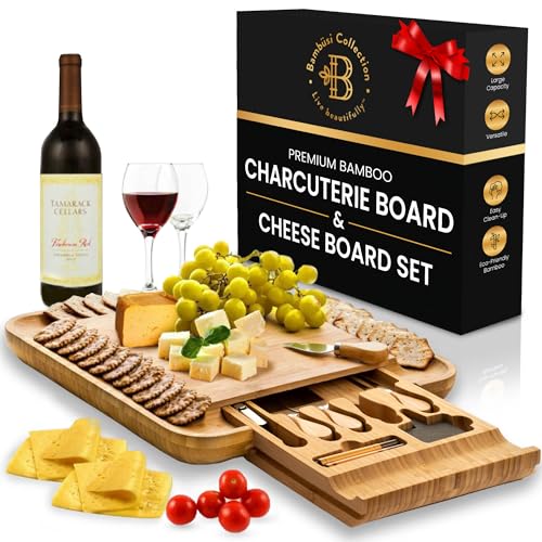 Charcuterie Board Bamboo Cheese Board and Charcuterie Boards Gift Set with Knife for Entertaining Bridal Shower Gifts Wedding Gifts for Couples 2024 House Warming Gifts New Home by Bambusi 0 belly baby and beyond