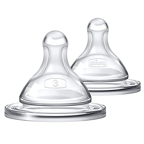Chicco Duo 100 Silicone Intui Latch Baby Bottle Nipple with Anti Colic Valve Skin Like Texture and Breast Like Flow Stage 3 Fast Flow 2pk 6 Months 0 belly baby and beyond