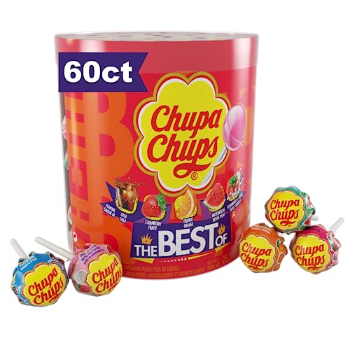 Chupa Chups Best Of Halloween Trick or Treat Candy Lollipop Variety Assortment 5 Flavors Individually Wrapped Bulk Candy for Adults Kids 253 oz Drum 60 Suckers 0 belly baby and beyond