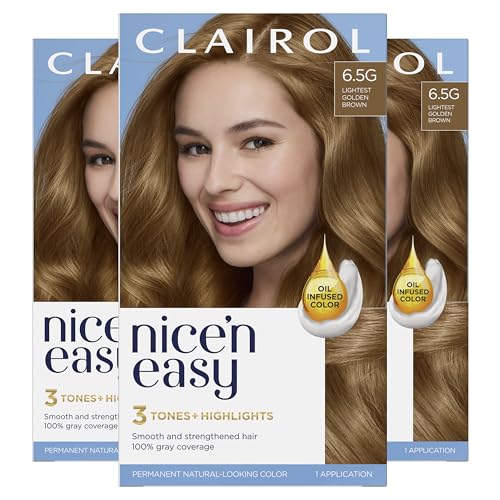 Clairol Nicen Easy Permanent Hair Dye 65G Lightest Golden Brown Hair Color Pack of 3 0 belly baby and beyond