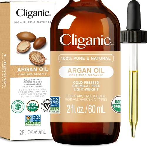 Cliganic Organic Argan Oil 100 Pure for Hair Face Skin Cold Pressed Carrier Oil 0 belly baby and beyond