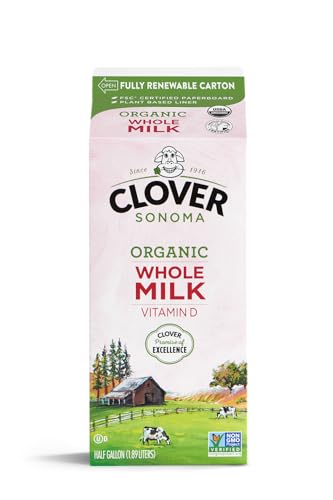 Clover Sonoma Organic Whole Milk Half Gallon 64 oz 0 belly baby and beyond