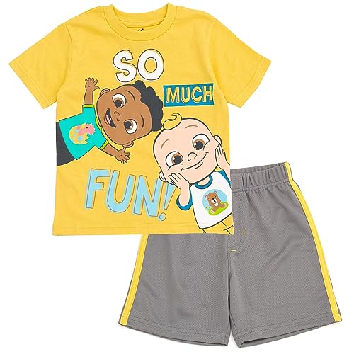 CoComelon JJ Cody T Shirt and Mesh Shorts Outfit Set Infant to Toddler 0 belly baby and beyond
