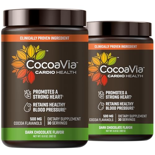 CocoaVia Cardio Health Cocoa Powder 60 Servings 500mg Cocoa Flavanols Support Heart Health Boost Nitric Oxide Improve Circulation Energy Preworkout Vegan Dark Chocolate Cacao 0 belly baby and beyond