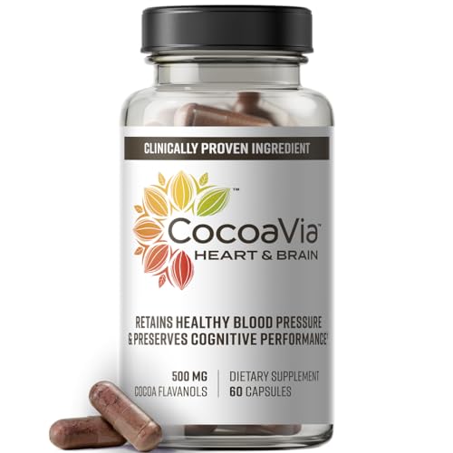 CocoaVia Heart Brain Supplement 30 Day Cocoa Flavanol Extract Memory Circulation Booster Nitric Oxide Boost Oxygen Energy Plant Based Gluten Free Vegan 60 Capsules 0 belly baby and beyond