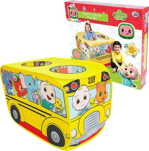 Cocomelon Musical Yellow School Bus Pop Up Tent Pretend Toy Playhouse Indoor and Outdoor Fun Ages 2 0 belly baby and beyond