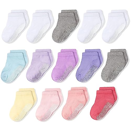 CozyWay Non Slip Baby and Toddler Ankle Socks with Grips Low Cut Socks for Girls and Boys with Grippers 0 belly baby and beyond