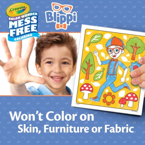 Crayola Color Wonder Blippi Mess Free Coloring 18 Coloring Pages 5 Markers Toddler Travel Activity Gift for Kids 3 0 1 belly baby and beyond