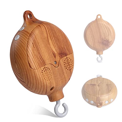 Crib Mobile Musical Box HBM Baby Rotary Mobile Crib Music Box 35 Lullabies Battery Operated with Rotating Hook Volume Adjustable Without Arm 0 belly baby and beyond