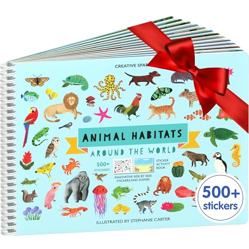 Cupkin Animal Sticker Book Activity for Kids Toddler Airplane Travel Essentials 500 Habitat Stickers for Kids 12 Scenes 12 Coloring Book Pages Animal Lover Kids Gift Kids Crafts for Ages 2 8 0 belly baby and beyond