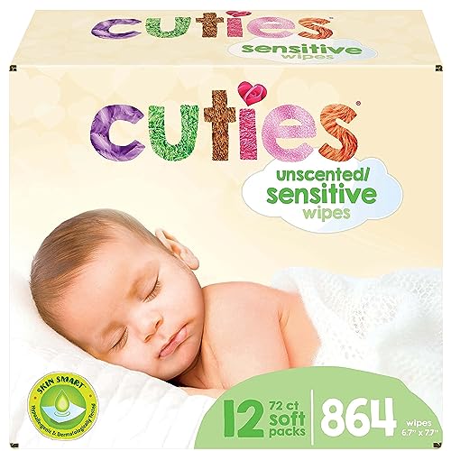 Cuties Baby Wipes Unscented Hypoallergenic 12 Soft Packs 864 Total Wipes 0 belly baby and beyond