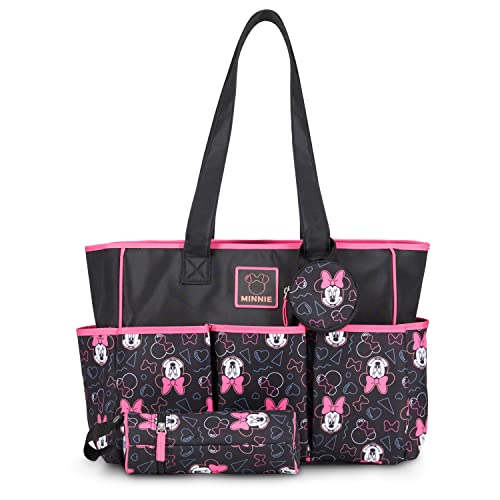 DISNEY Baby Girl Multi Piece Tote Diaper Bag Minnie Toss Print 0 belly baby and beyond