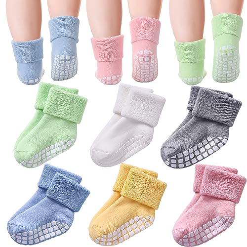 DYW Baby Non Slip with Grips Socks Infants Toddlers Kids Boys Girls Thick Winter Warm Cotton Gifts Socks 0 belly baby and beyond
