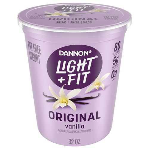 Dannon Light Fit Vanilla Fat Free Yogurt Creamy and Delicious Gluten Free Yogurt 32 OZ 0 belly baby and beyond