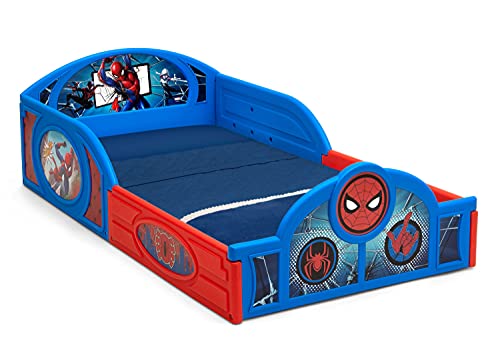 Delta Children Marvel Spider Man Sleep and Play Toddler Bed with Built in Guardrails 0 belly baby and beyond
