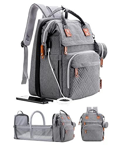 Diaper Bag Backpack with Changing Station Large Diaper Bag Baby Bag Multifunctional Diaper Bag Gray 0 belly baby and beyond