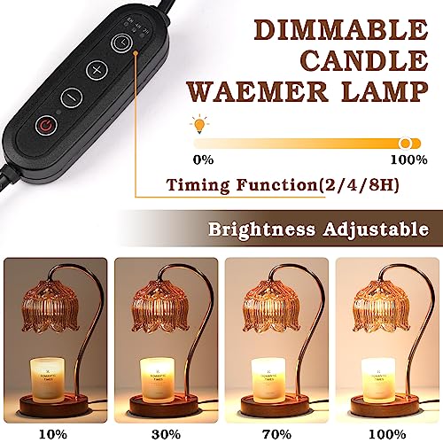 Dimmable Flower Candle Warmer Lamp with Timer Vintage Candle Lamp Warmer Unique Birthday Gifts for Women Her Mom Gifts Idea Amber Lamp Candle Warmer for Jar Candles Vintage Home Decor for Bedroom 0 1 belly baby and beyond