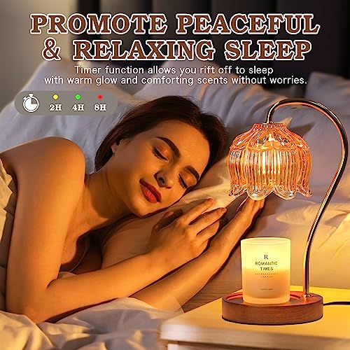 Dimmable Flower Candle Warmer Lamp with Timer Vintage Candle Lamp Warmer Unique Birthday Gifts for Women Her Mom Gifts Idea Amber Lamp Candle Warmer for Jar Candles Vintage Home Decor for Bedroom 0 3 belly baby and beyond