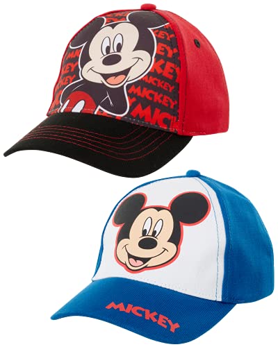 Disney Boys Mickey Mouse Baseball Cap 2 Pack 3D Character Curved Brim Strap Back Hat 2T 7 0 belly baby and beyond