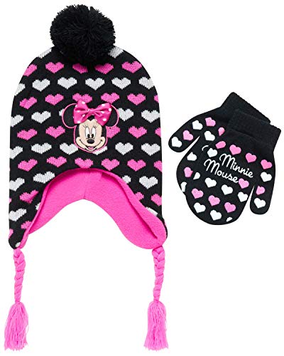 Disney Girls Minnie Mouse Winter Hat and Mitten or Glove Set ToddlerLittle Girls 0 belly baby and beyond