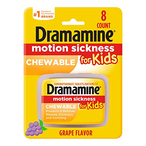 Dramamine Kids Chewable Motion Sickness Relief Grape Flavor 8 Count 0 belly baby and beyond