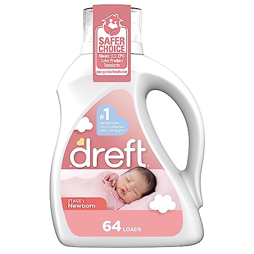 Dreft Stage 1 Newborn Hypoallergenic Liquid Baby Laundry Detergent HE Natural for Baby Newborn or Infant 92 Oz 64 loads Packaging may vary 0 belly baby and beyond