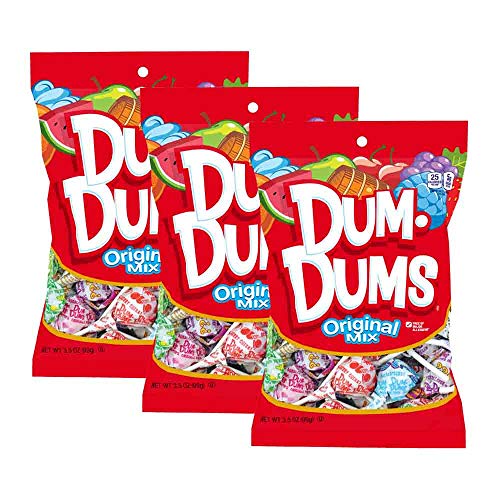 Dum Dums Lollipops Hard Candy Suckers 35 Oz Bag 3 Pack 42 Pops Total Original Mix 0 belly baby and beyond