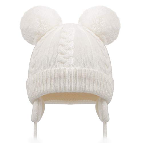 Duoyeree Toddler Winter Hat with Earflap Scarf Hood Thick Warm Kids Skull Cap for Baby Girls Boys 0 belly baby and beyond