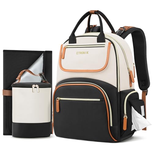 ETRONIK Diaper Bag Backpack Baby Backpack with Separate Insulated Bag and Changing Pad Waterproof Mommy Backpacks for Girl Boy with Stroller Straps Stylish Travel Essentials Bag for Mom Dad 32L 0 belly baby and beyond