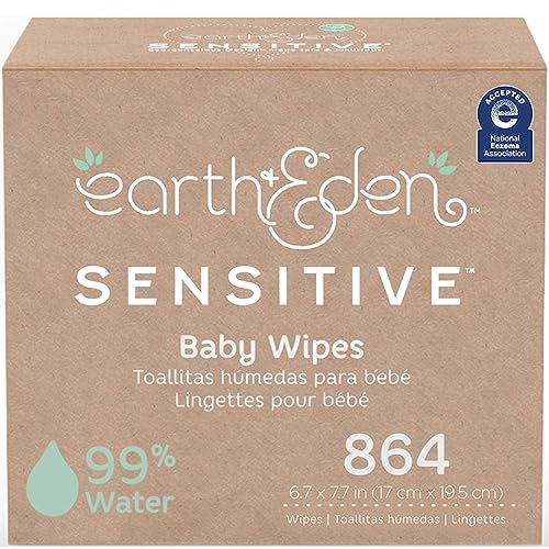 Earth Eden Sensitive Baby Wipes Unscented Hypoallergenic 12 Soft Packs 864 Total Wipes 0 belly baby and beyond