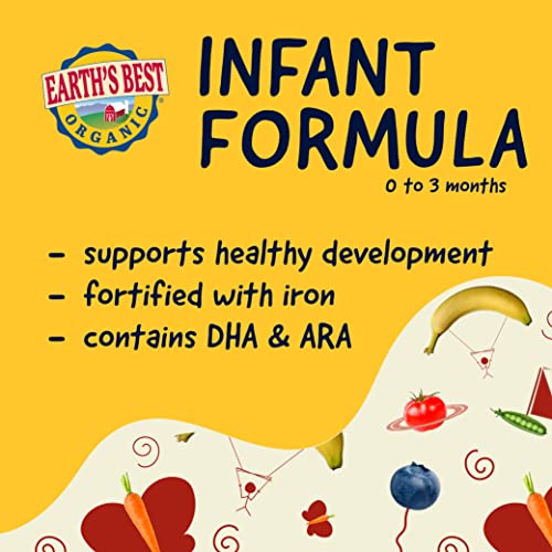 Earths Best Organic Sensitive Baby Formula for Babies 0 12 Months Reduced Lactose Powdered Infant Formula with Iron Omega 3 DHA and Omega 6 ARA 21 oz Formula Container 0 1 belly baby and beyond