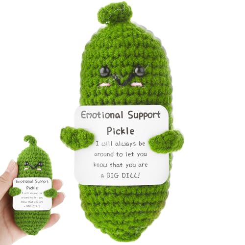 Emotional Support Pickle Handmade Mini Funny Emotional Support Pickled Cucumber Gift Cute Handwoven Ornaments Emotional Support Crochet Pickled Cucumber Knitting Doll for Christmas Ornament Gift 0 belly baby and beyond