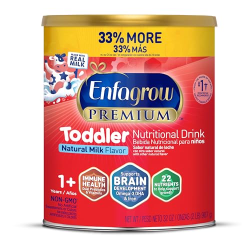 Enfagrow NeuroPro Toddler Nutritional Drink Made with Real Milk Brain Building Omega 3 DHA Nutrients and Prebiotics for Growth Immune Support Non GMO Toddler Milk Powder 32 Oz Can 0 belly baby and beyond