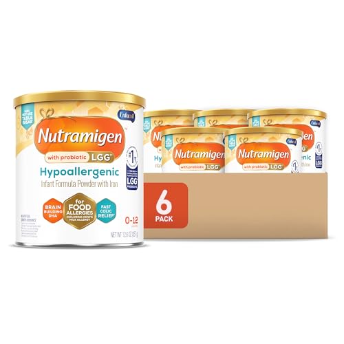 Enfamil Nutramigen Baby Formula Hypoallergenic and Lactose Free Formula with Enflora LGG Fast Relief from Severe Crying and Colic Powder Can 126 Oz 6 Count 0 belly baby and beyond