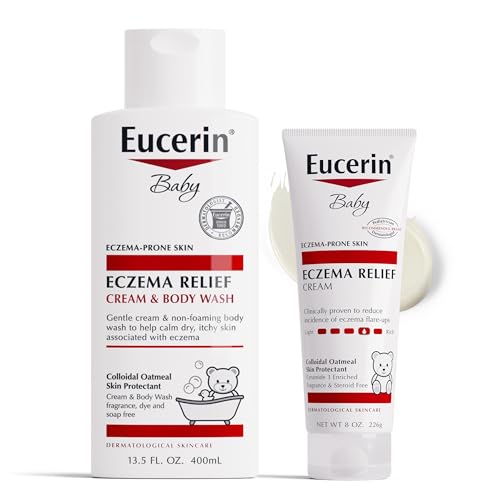 Eucerin Baby Skin Care Set for Eczema Prone Skin with Colloidal Oatmeal Skin Protectant Fragrance Free Baby Eczema Relief Cream and Body Wash 135 Fl Oz Bottle Baby Eczema Cream 8 Oz Tube 0 belly baby and beyond