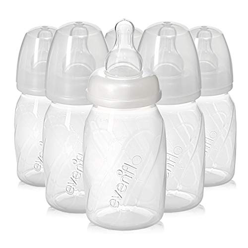 Evenflo Feeding Premium Proflo Vented Plus Polypropylene Baby Newborn and Infant Bottles Helps Reduce Colic Clear 4 Ounce Pack of 6 0 belly baby and beyond