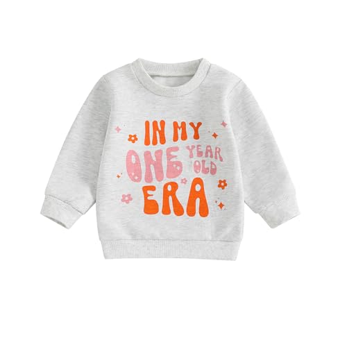 FYBITBO First Birthday Baby Girl Outfit in My One Year Old Era Sweatshirt Fall Long Sleeve Shirt 1st Birthday Girl Clothes 0 belly baby and beyond