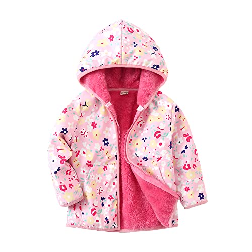 Feidoog Toddler Fleece Jacket Baby Boys Girls Hooded Waterproof Zipper Long Sleeve Thick Warm Outerwear 0 belly baby and beyond