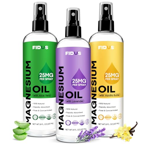 Fidus 100 Pure Magnesium Oil Spray with Lavender Big 8 fl oz Topical Magnesium Chloride for feet Organic Natural Magnesium Spray from Ancient Zechstein Seabed 0 belly baby and beyond