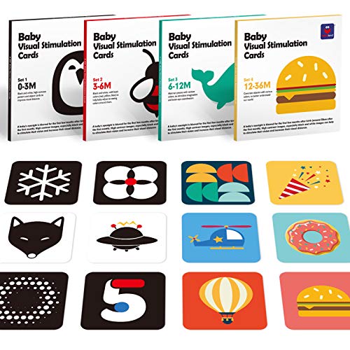 Flash Cards Baby Visual Stimulation Cards for 0 3 6 12 36 Months 0 3 Months Infant Newborn Tummy Time Toys Gifts 66 Large for Sensory Development Black White Card Set 0 belly baby and beyond